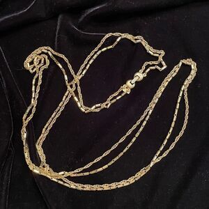 Taylor Ltd. vintage gold double strand cascade necklace